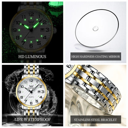 OPK Brand Fashion Waterproof Steel Belt Single Calendar Trend Ladies Quartz Watch 6006
