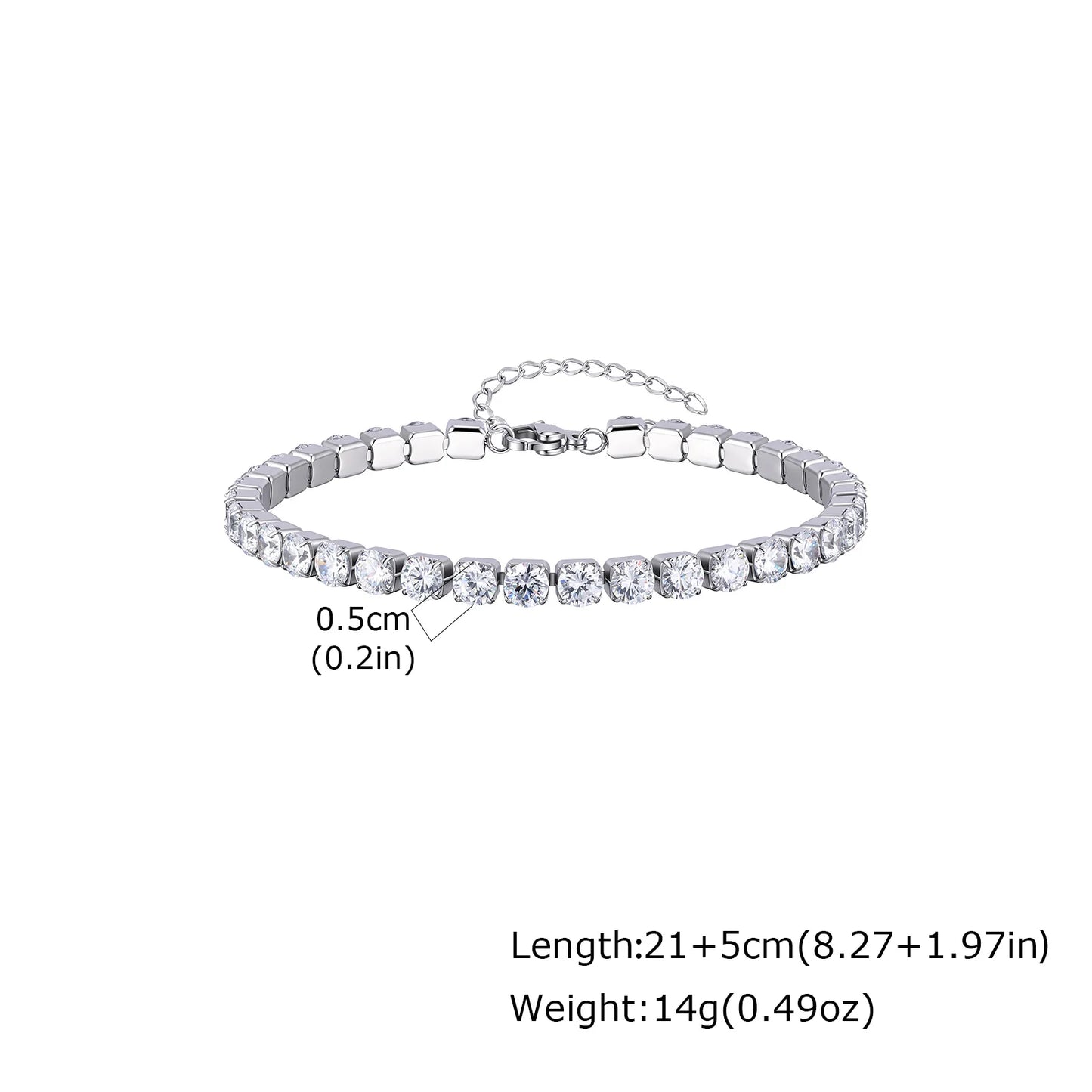 Cubic Zirconia Tennis Anklet for Women Stainless Steel 18K Gold Plated CZ Foot Chain Layering Summer No Tarnish Waterproof