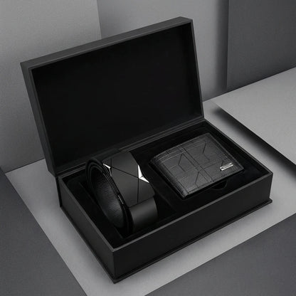 2pcs High Quality Simple Nen's Belt Wallet Set Fashionable Men's Business Belt Accessories Ideal Gift For Father and Boyfriend