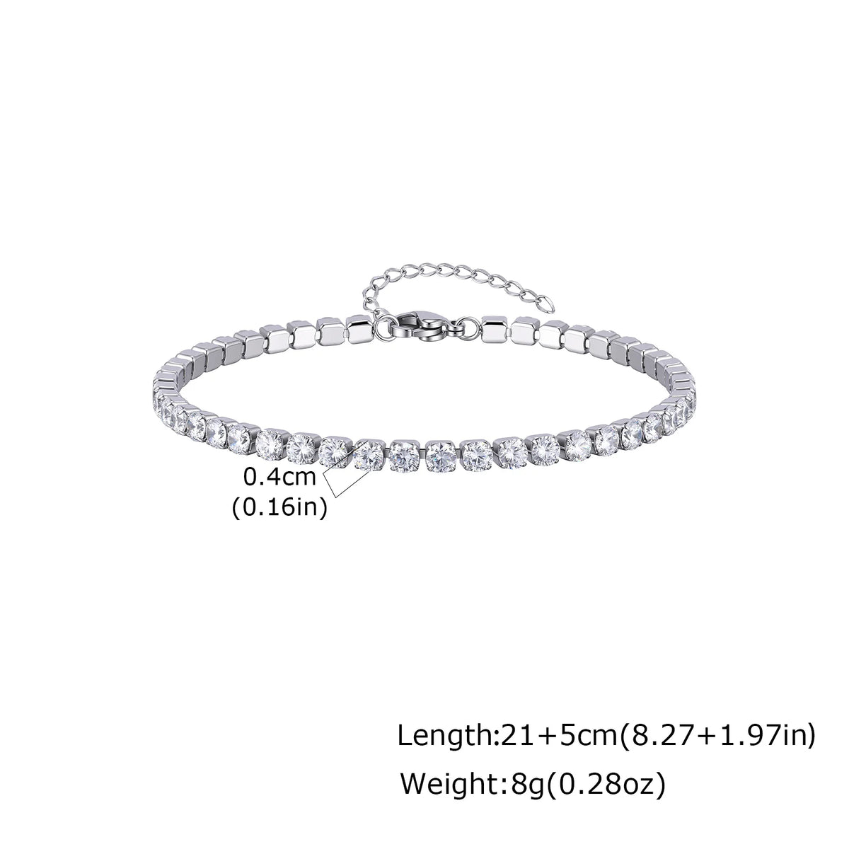 Cubic Zirconia Tennis Anklet for Women Stainless Steel 18K Gold Plated CZ Foot Chain Layering Summer No Tarnish Waterproof
