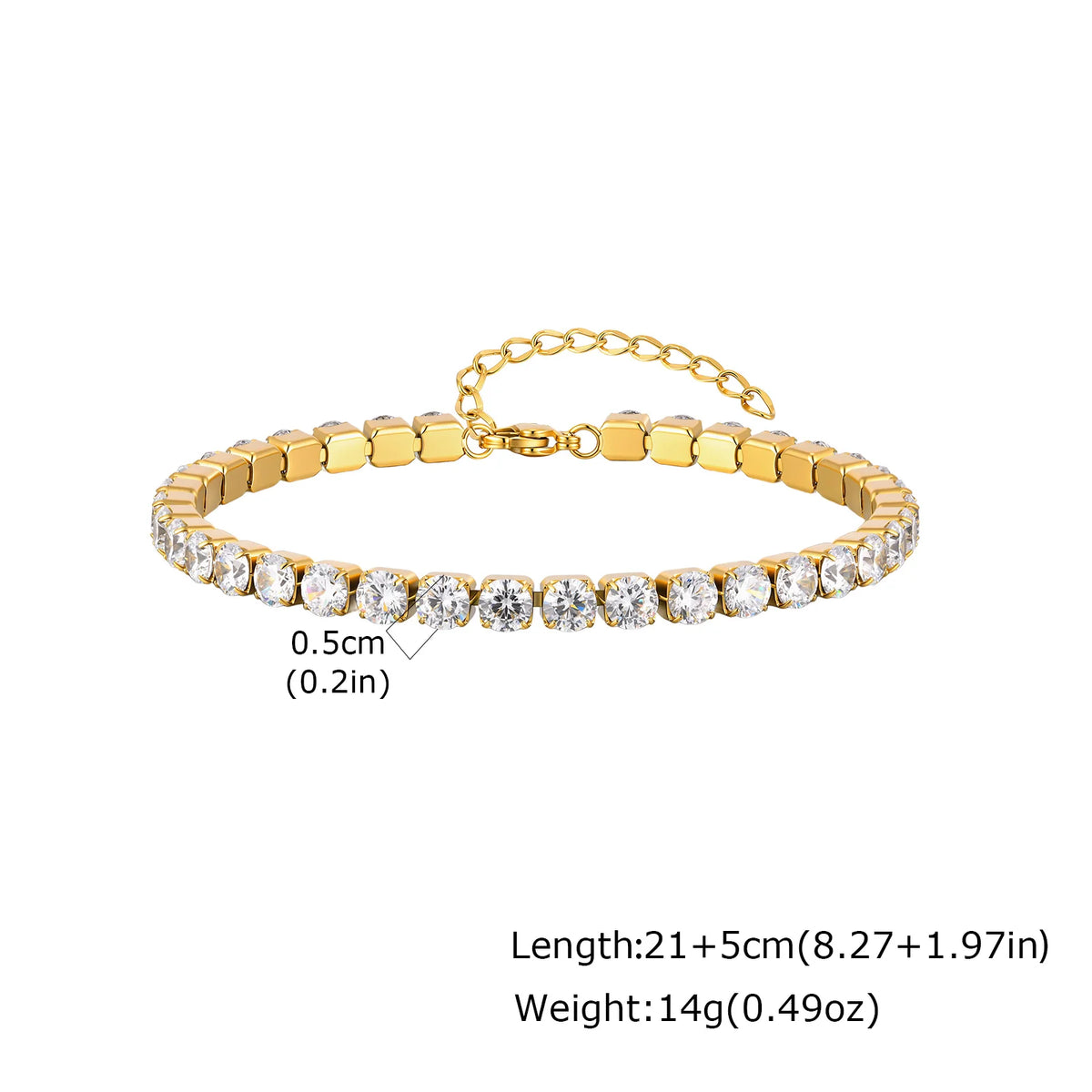 Cubic Zirconia Tennis Anklet for Women Stainless Steel 18K Gold Plated CZ Foot Chain Layering Summer No Tarnish Waterproof