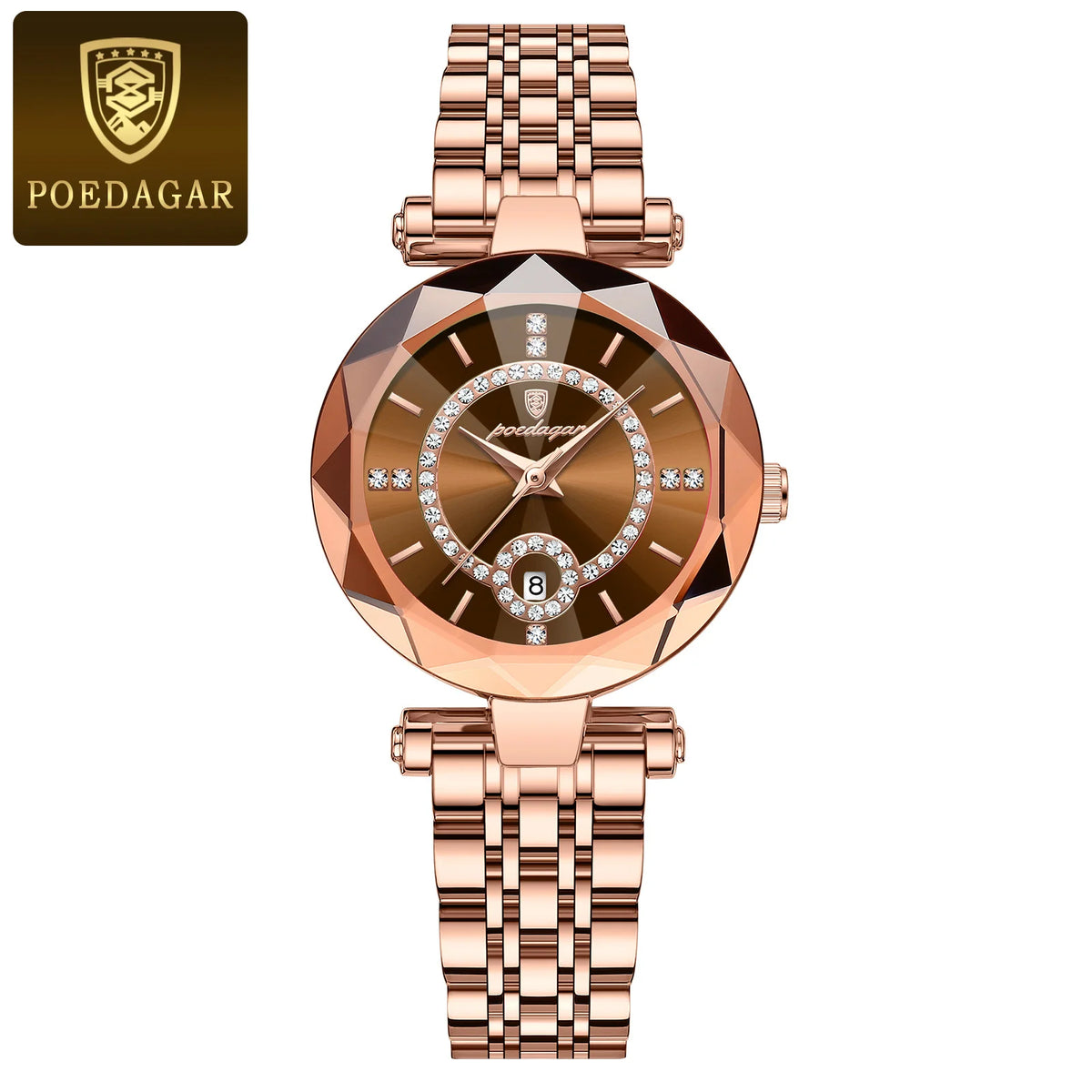 POEDAGAR Luxury Brand Women's Watches Waterproof Stainless Steel Date Ladies Wristwatch Fashion Elegant Quartz Woman Watch Reloj