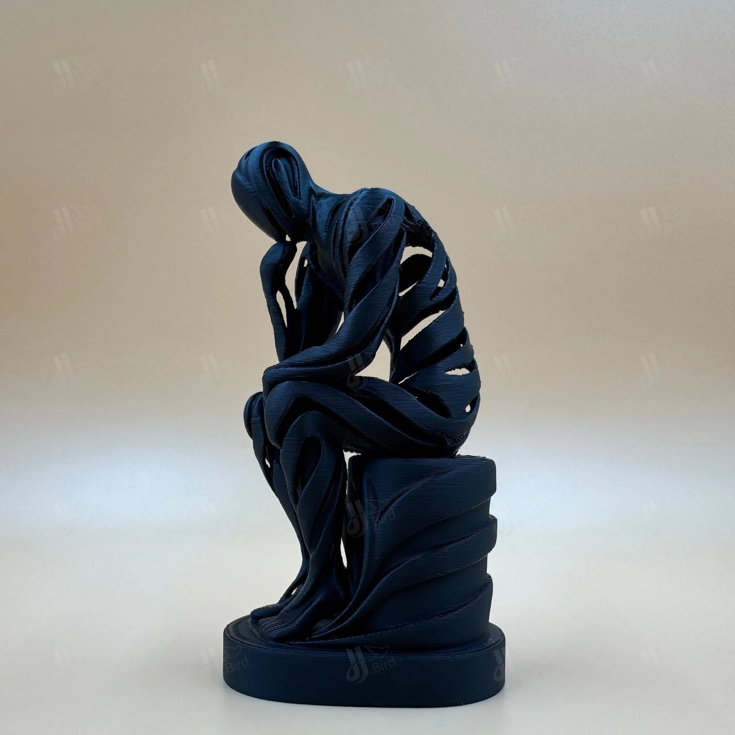 1pc Exquisite Black Hollowed Thinker Figurine, suitable for desktop, desk & office embellishment. Great for New Year's Day.