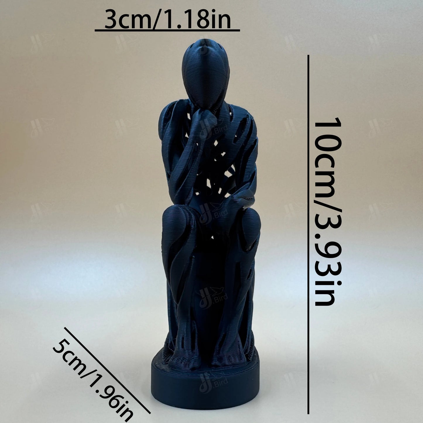 1pc Exquisite Black Hollowed Thinker Figurine, suitable for desktop, desk & office embellishment. Great for New Year's Day.