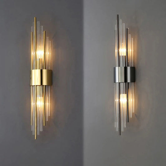 LuxeWall™ - Aplique LED Dourado de Parede para Interior